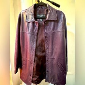 Purple leather trench